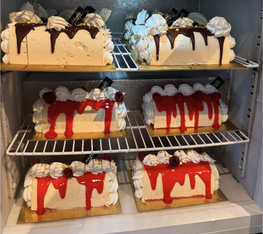 Vanille framboos ijs buche 4 personen