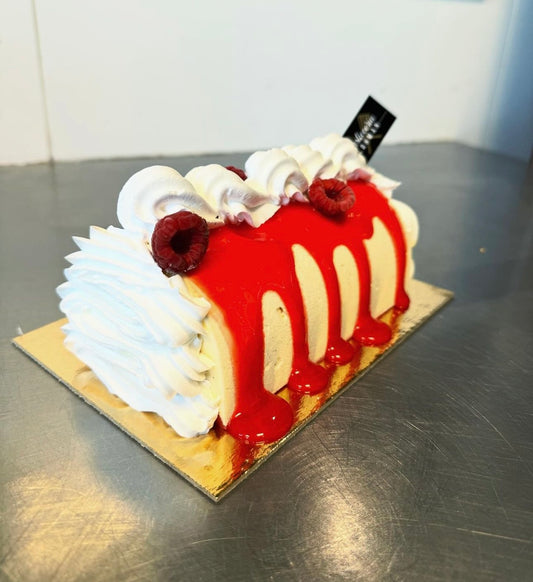 Vanille framboos ijs buche 6 personen